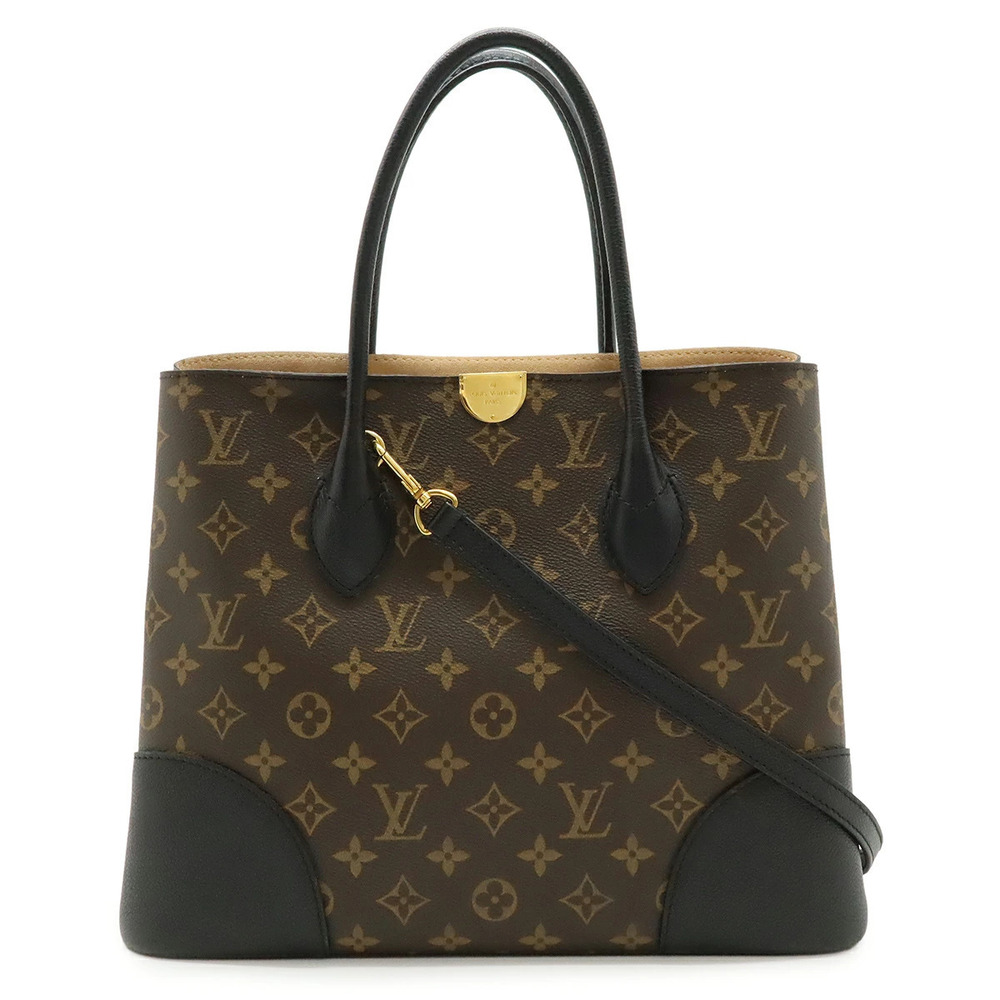 LOUIS VUITTON Monogram Flandrin 2way Shoulder Bag Hobo Leather Noir Black